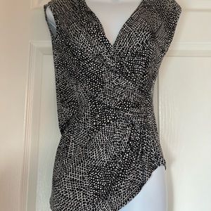 MaxMara Viscose/Elastin Asymmetrical Jersey Sleeveless Top